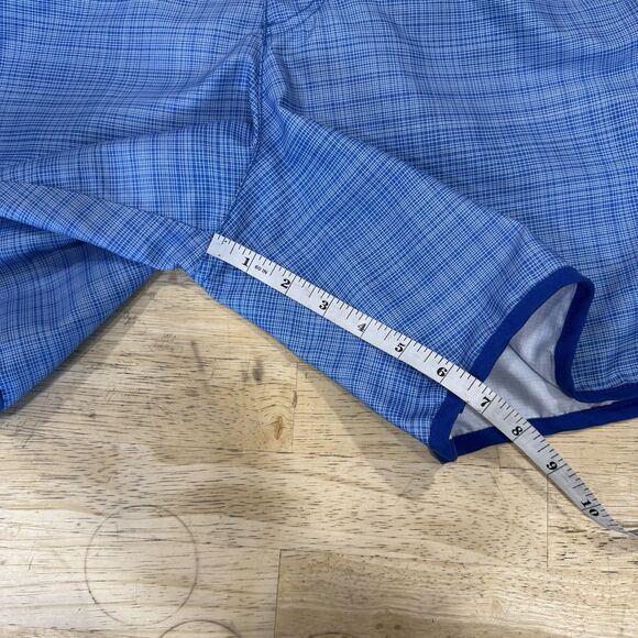 Ted Baker Blue Swim Trunk Shorts Micro Check Men's 5 XL Lined 6.5” Snap Buttons - Picture 11 of 13